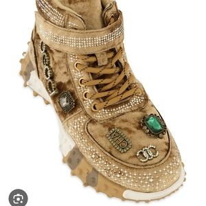 Embellished High-Top Sneakers